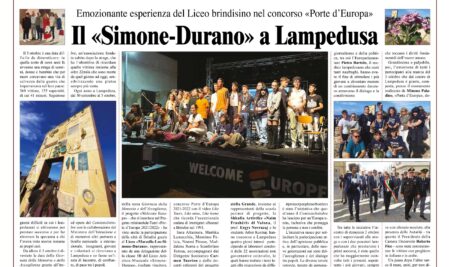 Emozionante esperienza del Liceo Artistico Musicale Simone Durano di Brindisi, vincitore al Concorso nazione ‘Porte d’Europa’ a Lampedusa per commemorare i migranti morti in mare