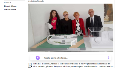 Ancora un’opera del Liceo Simone di Brindisi esposta alla Biennale